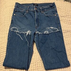 Express Women's Cropped Flare High Rise Jeans